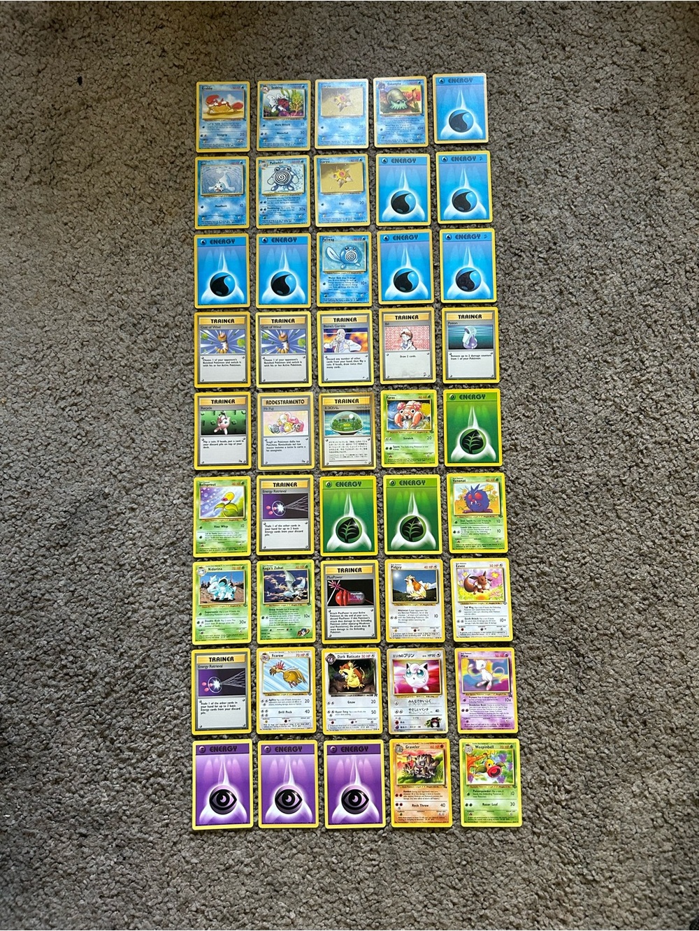 Bundle Lot of 45 Vintage 1990’s Pokemon WOTC Cards Used Black Star Promo Mew Ect